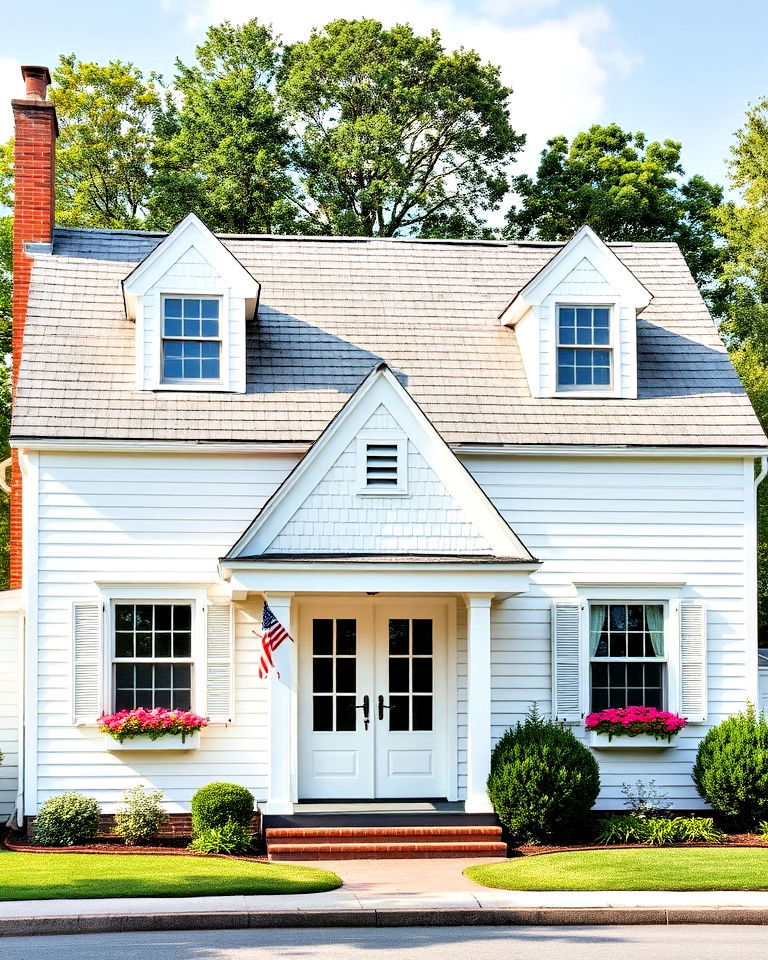 cape cod design features white siding - 20 White Siding House Designs