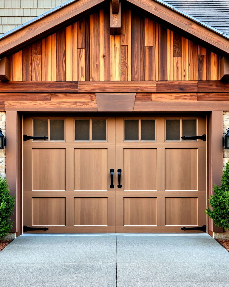 carriage style trim to add a nostalgic touch - 20 Exterior Garage Door Trim Ideas