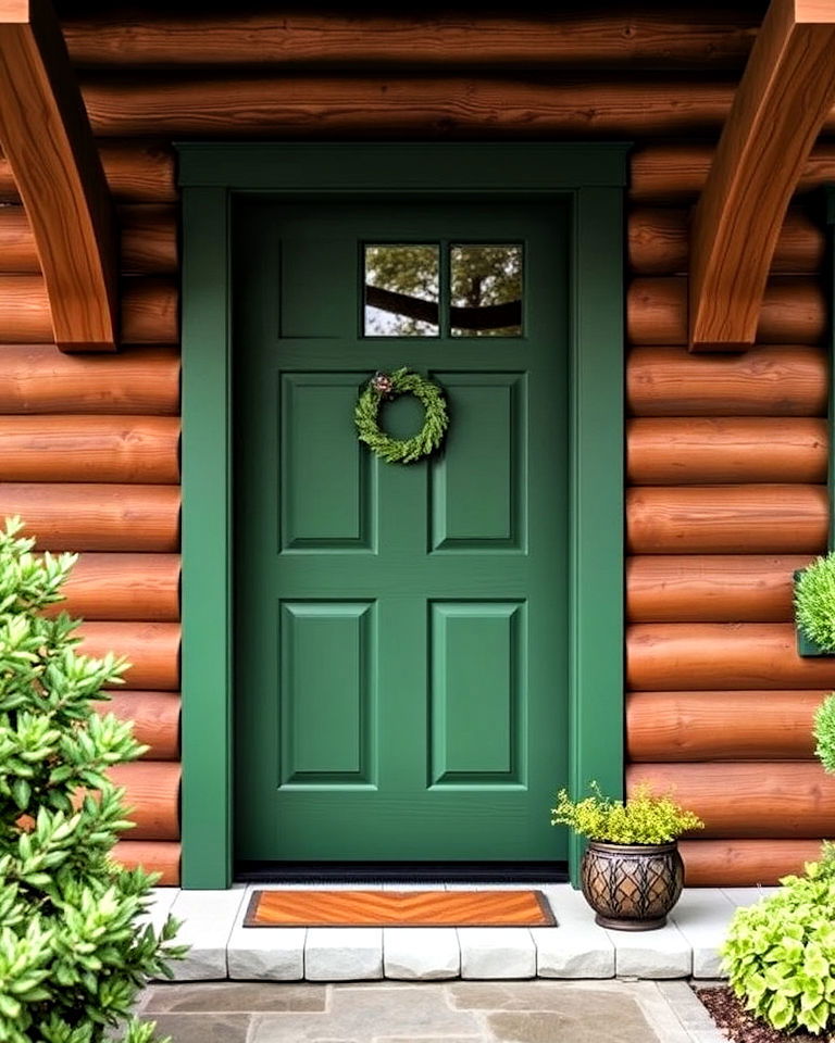 cedar with forest green front door - 20 Cedar Front Door Colors Ideas