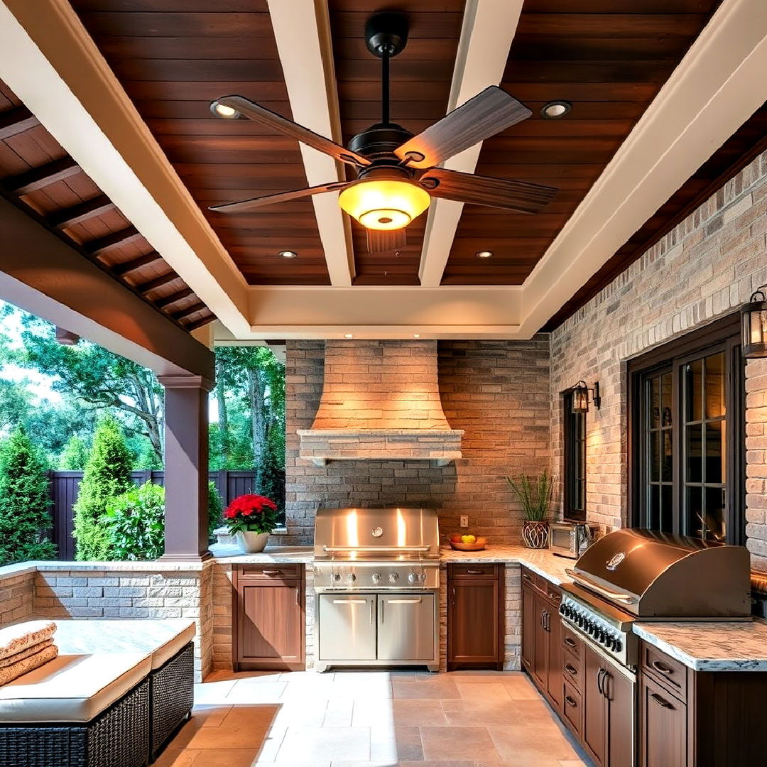 ceiling fan with outdoor kitchen - 20 Luxury Outdoor Kitchen Ideas