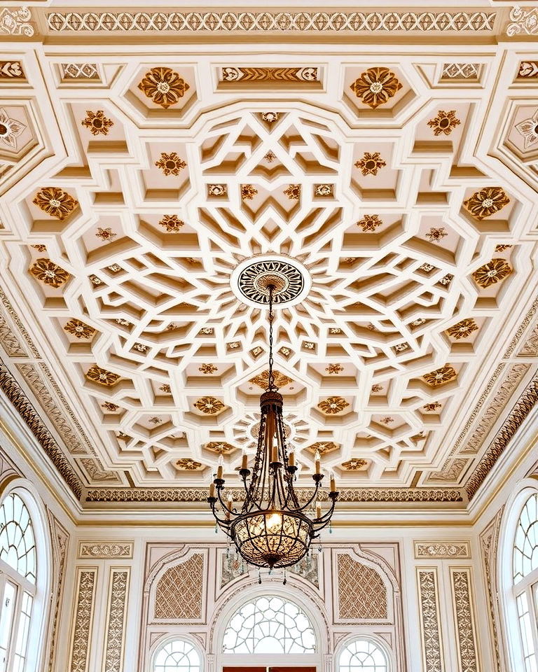 ceiling with islamic geometric patterns - 20 Arabic Interior Design Ideas