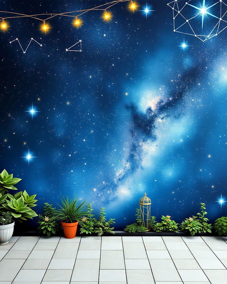 celestial night sky garden mural - 30 Garden Mural Ideas