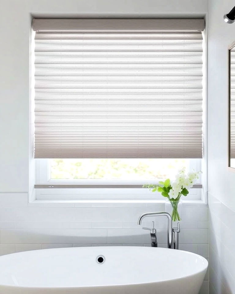 cellular shades for bathroom window treatment - 30 Bathroom Window Treatment Ideas