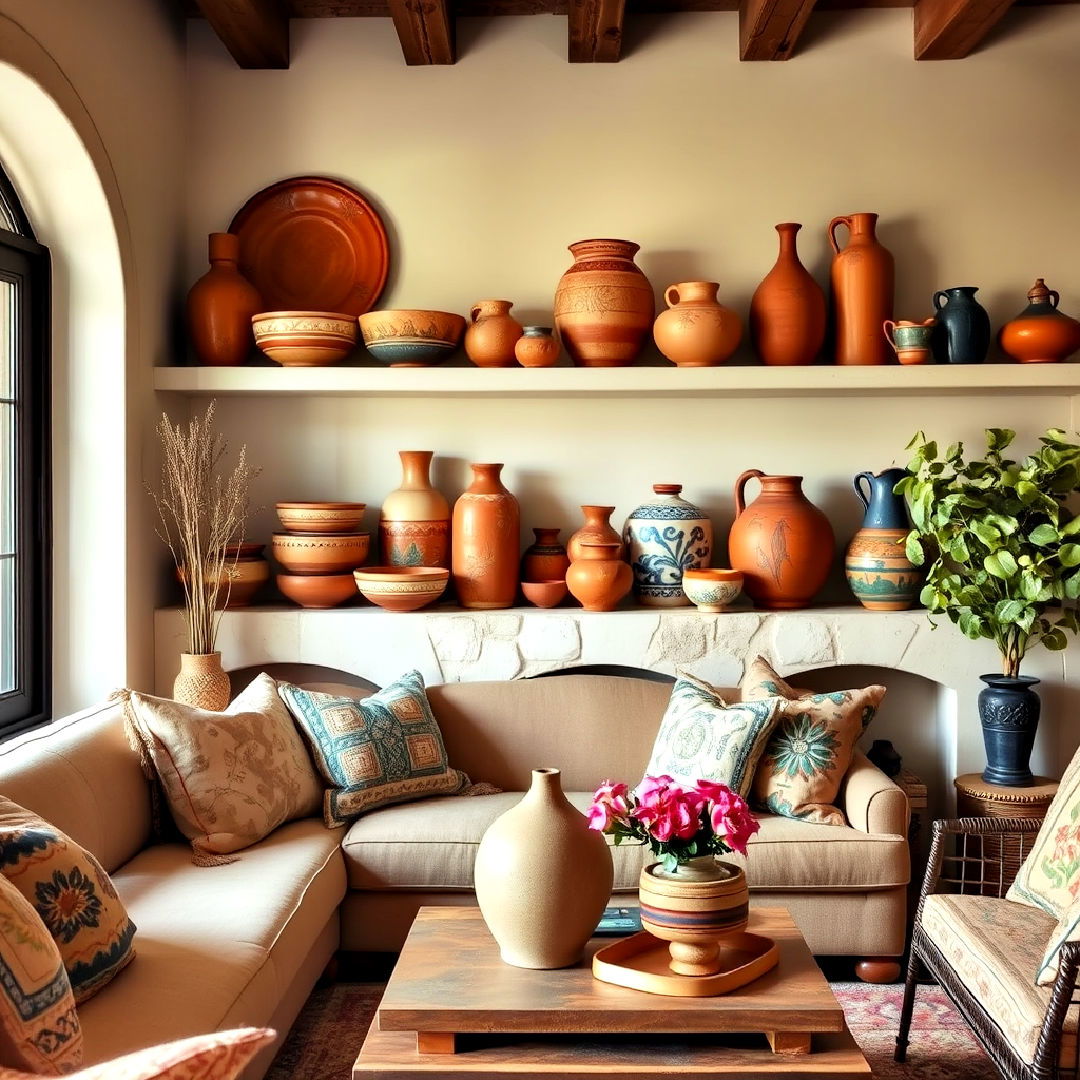 ceramic and pottery accents for tuscan interior design - 25 Tuscan Interior Design Ideas