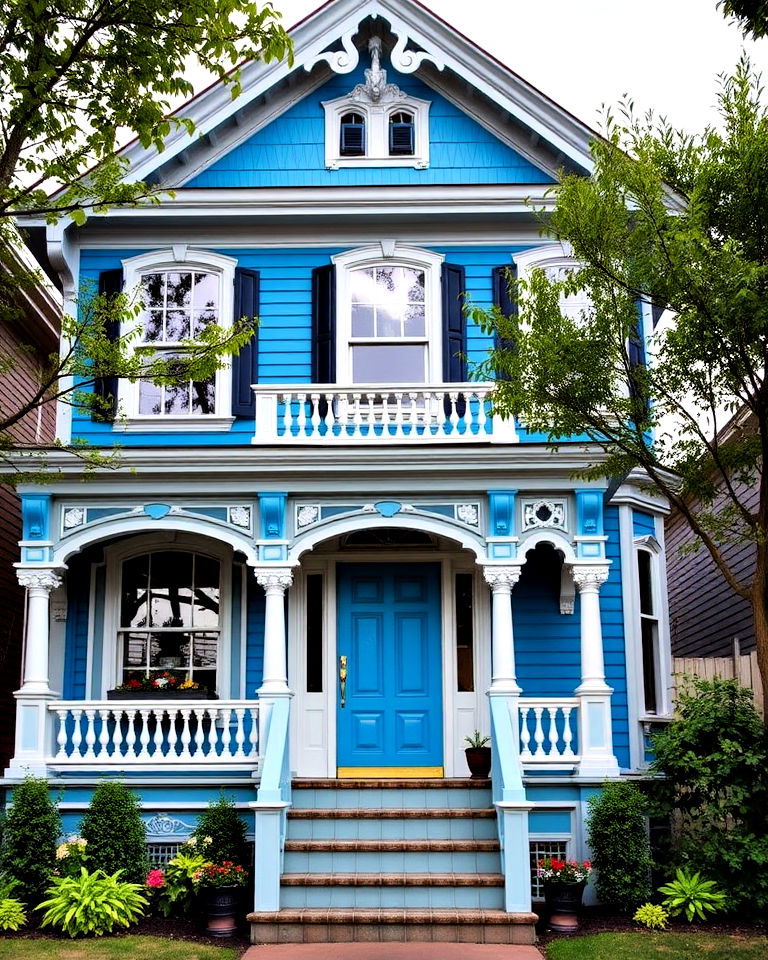 cerulean blue for energetic look - 15 Blue Victorian House Colors