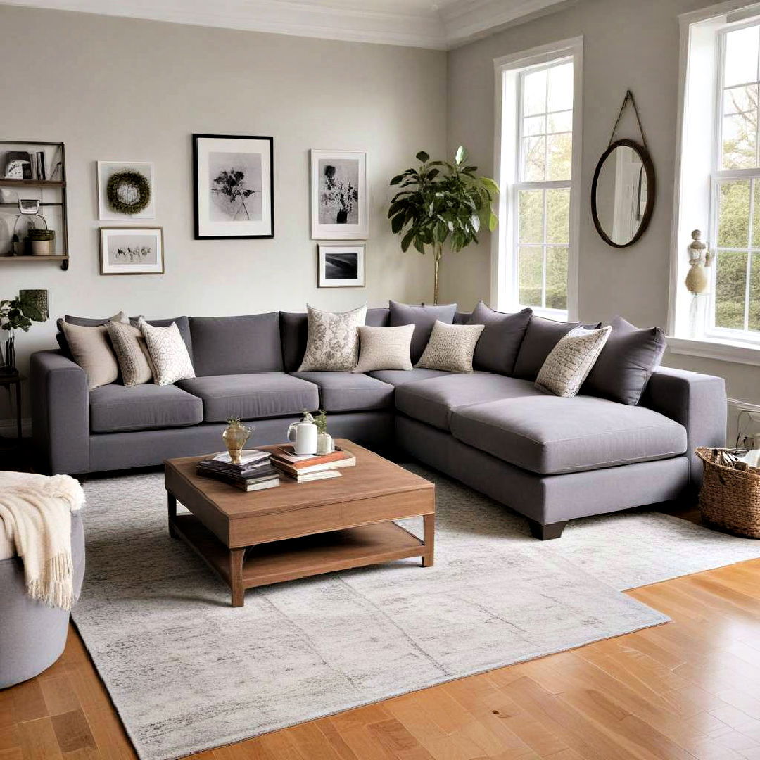 chaise lounge comfort for living room - 15 Grey Sectional Living Room Ideas