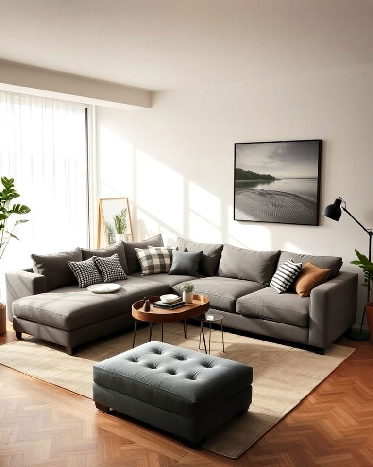 chaise lounge extension for extra comfort - 30 Small Living Room Sectional Layout Ideas