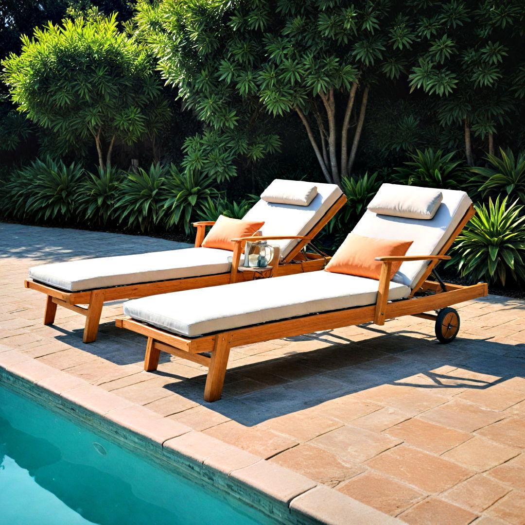chaise lounges feature adjustable backrest - 40 Outdoor Seating Ideas