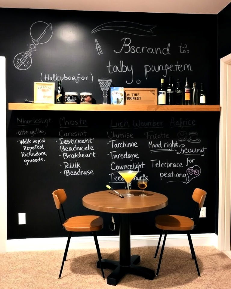 chalkboard basement accent wall - 15 Basement Accent Wall Ideas