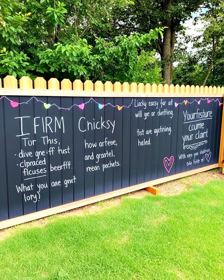 chalkboard fence art ideas - 20 Fence Art Ideas