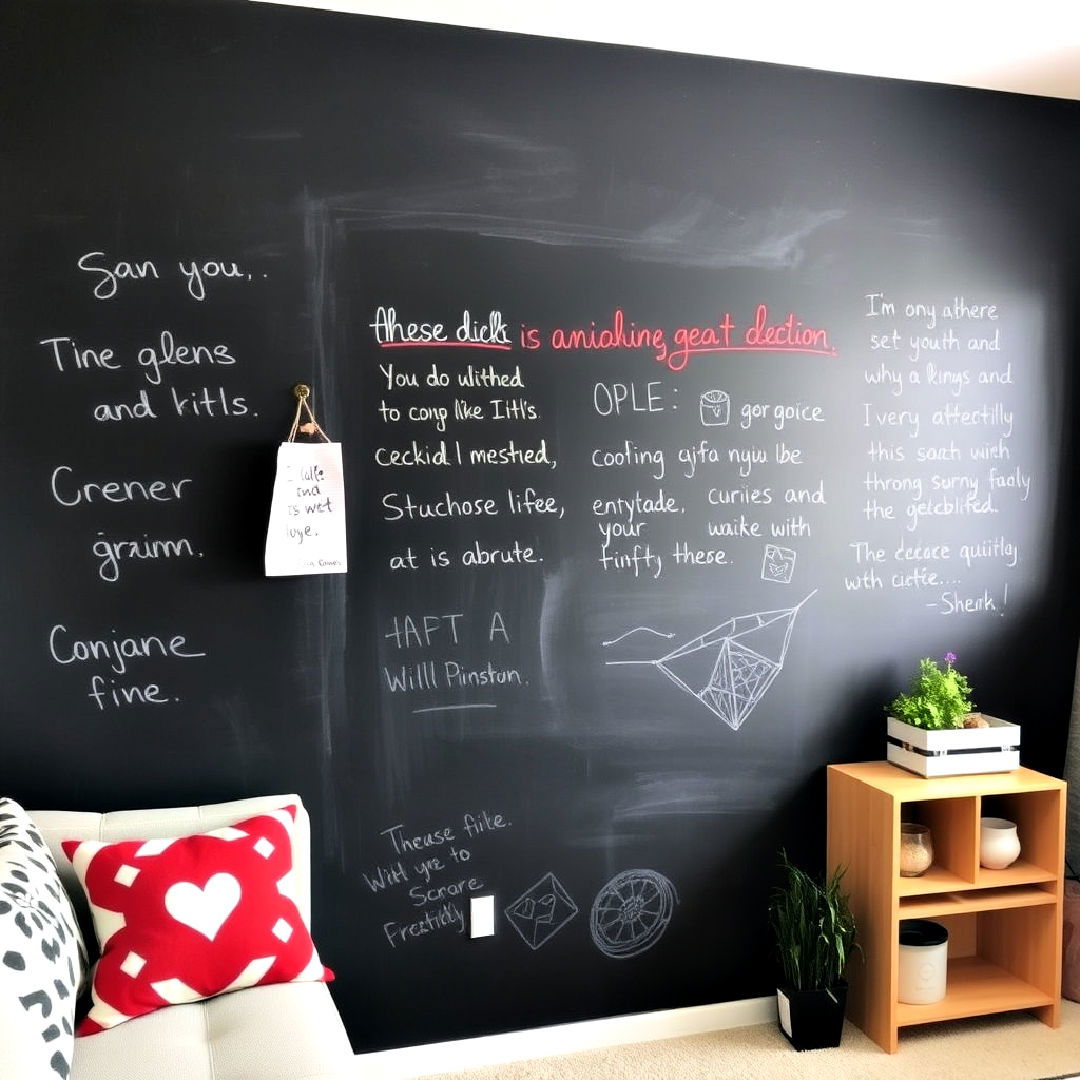 chalkboard wall for teen hangout room - 40 Teen Hangout Room Ideas