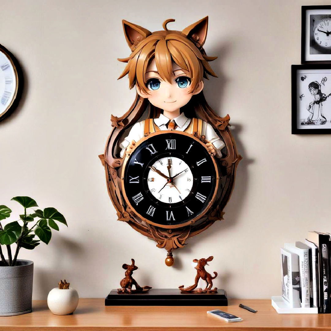 character themed wall clock - 40 Anime Room Ideas
