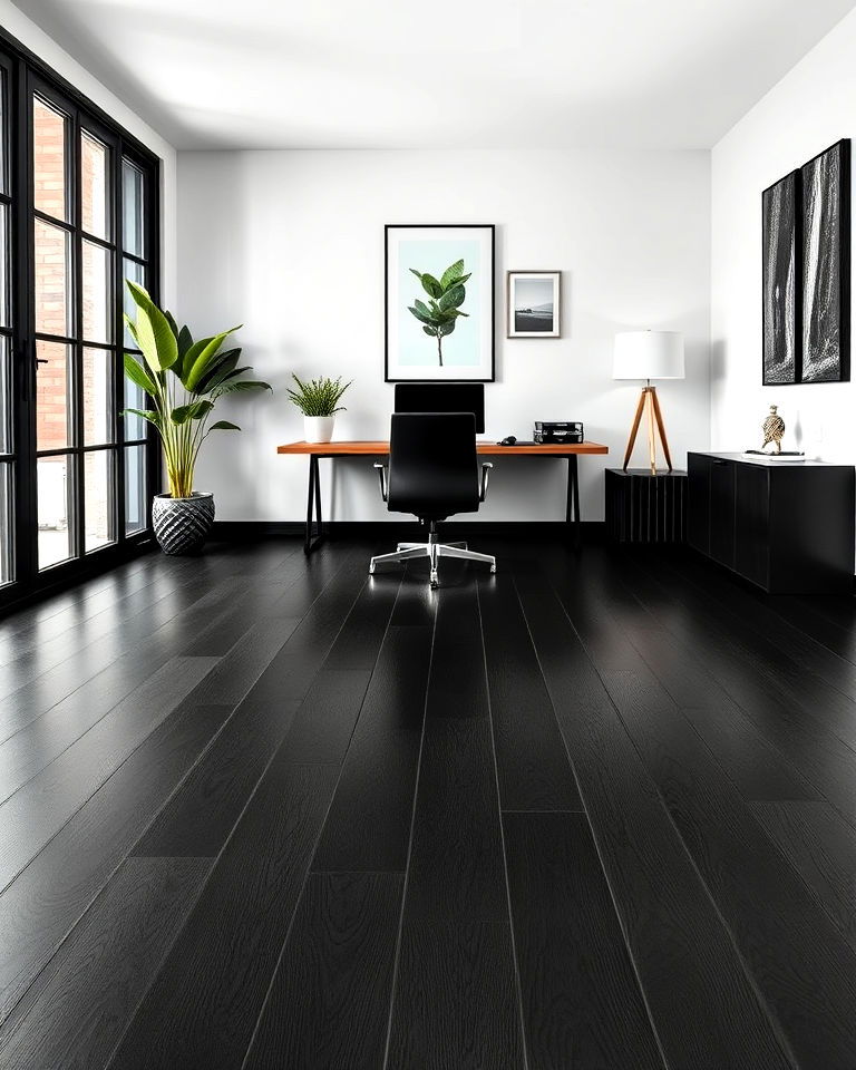 charcoal black wood floor - 30 Wood Floor Colors