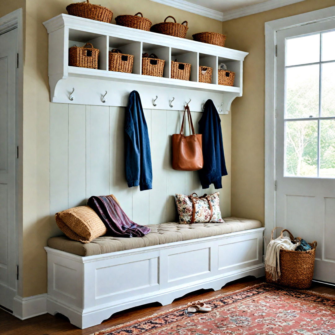 charming bench seating for mudroom - 40 Mudroom Ideas