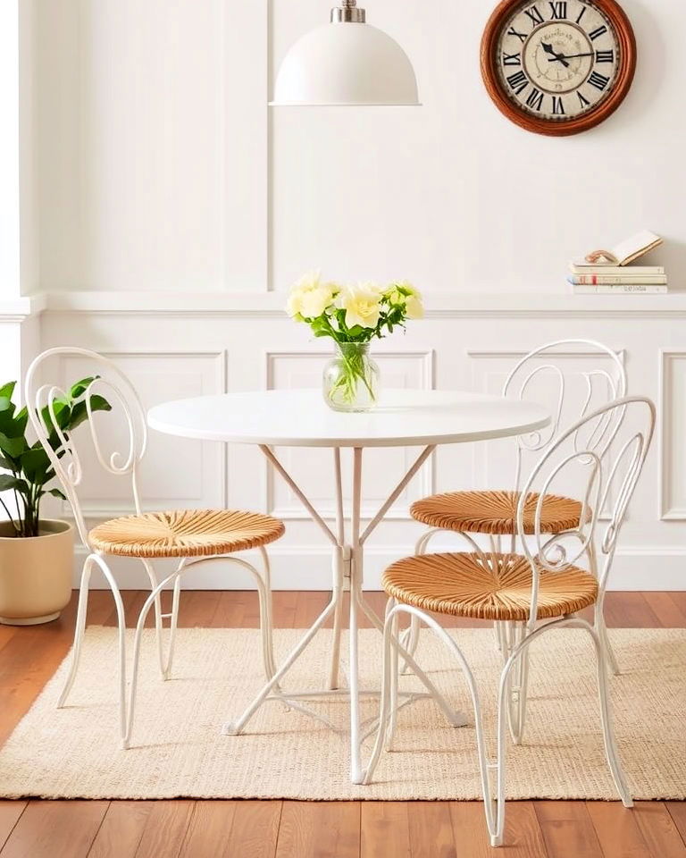 charming bistro style dining chairs - 25 French Parisian Dining Room Ideas