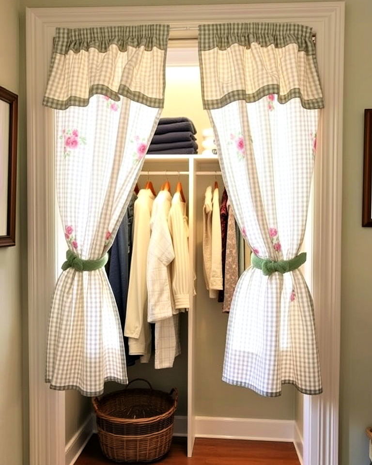 charming cafe curtains - 30 Closet Curtain Ideas