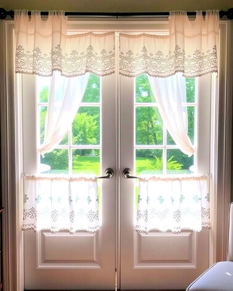 charming cafe curtains - 20 Window Treatments for French Doors