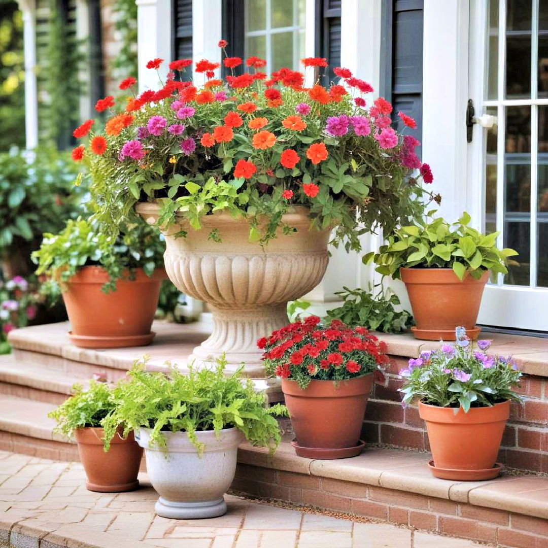 charming container garden - 40 Front Porch Ideas