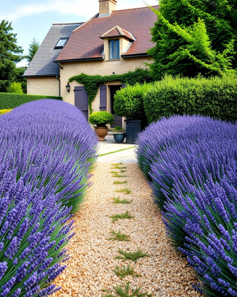 charming lavender lined pathway - 30 Traditional French Country House Exterior Ideas