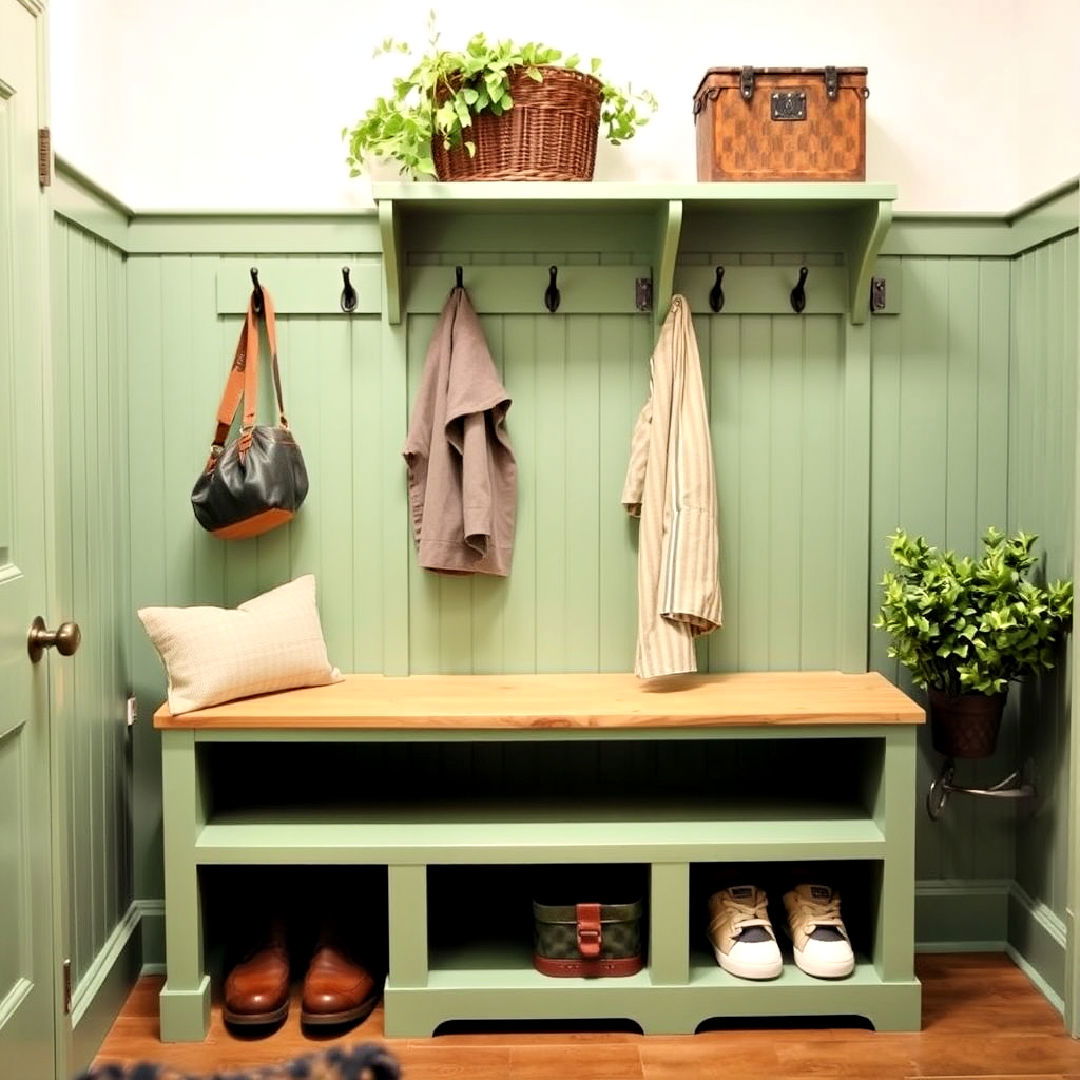 charming mudroom update - 40 Sage Green Paint Color Ideas