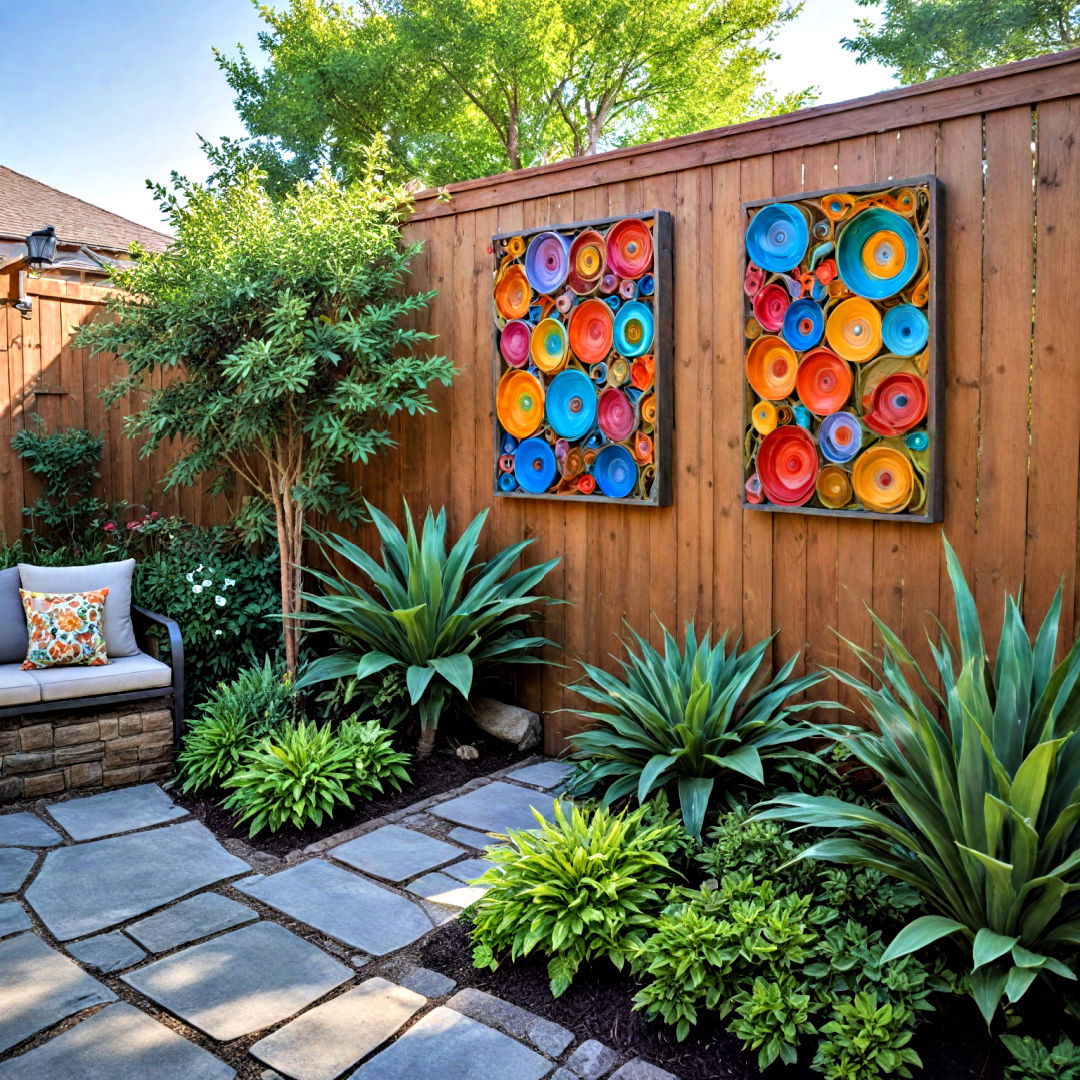 charming outdoor art - 40 Small Backyard Ideas