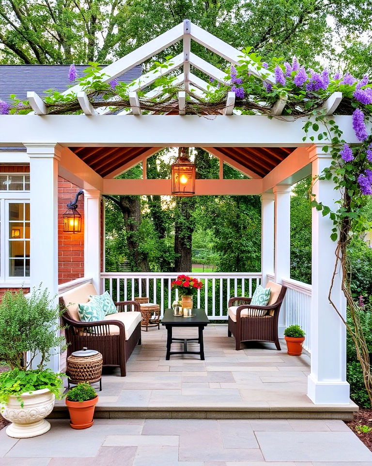 charming pergola covered porch - 40 Covered Porch Ideas