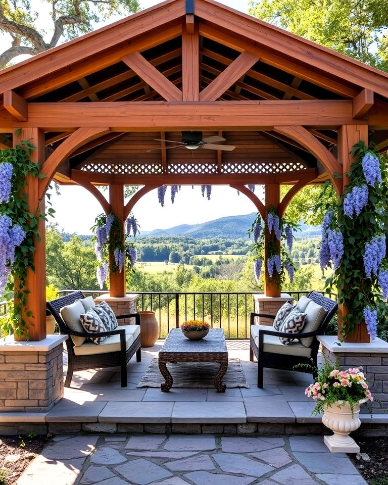 charming rustic gazebo - 30 Ranch House Landscaping Ideas