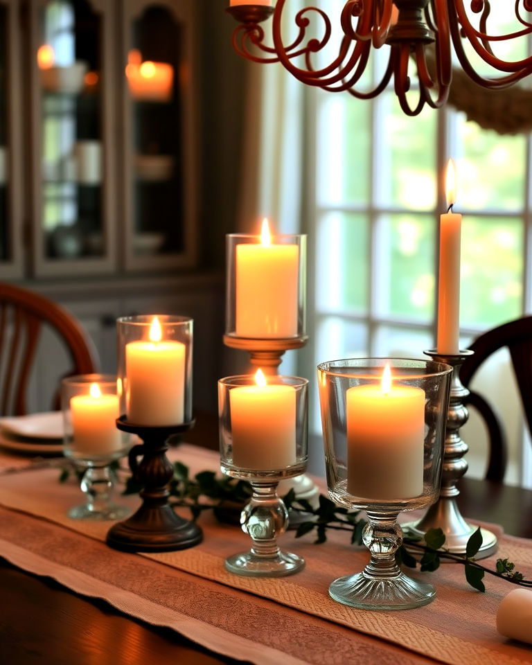 charming soft lighting with candle - 30 French Country Decor Ideas