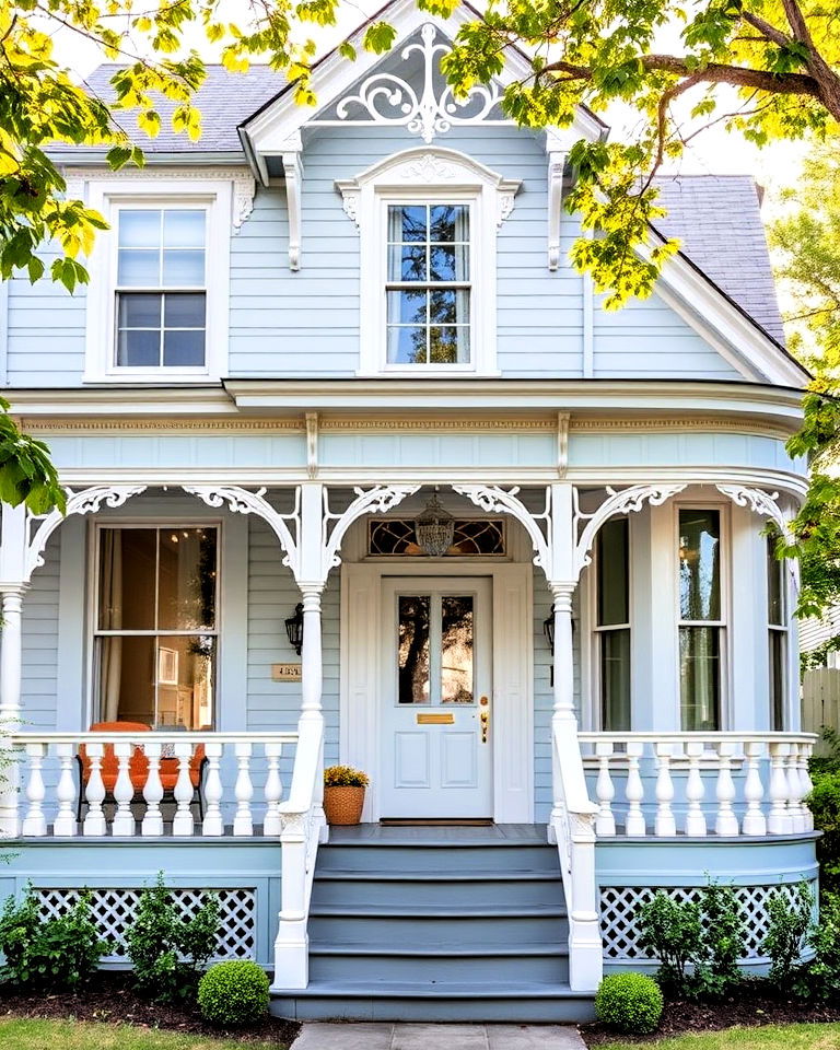 charming victorian house with powder blue color - 15 Blue Victorian House Colors