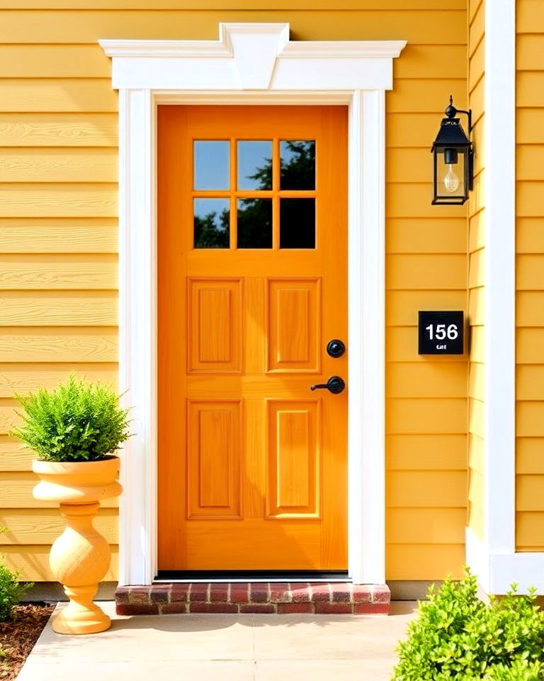 cheerful mustard yellow front door - 20 Cedar Front Door Colors Ideas