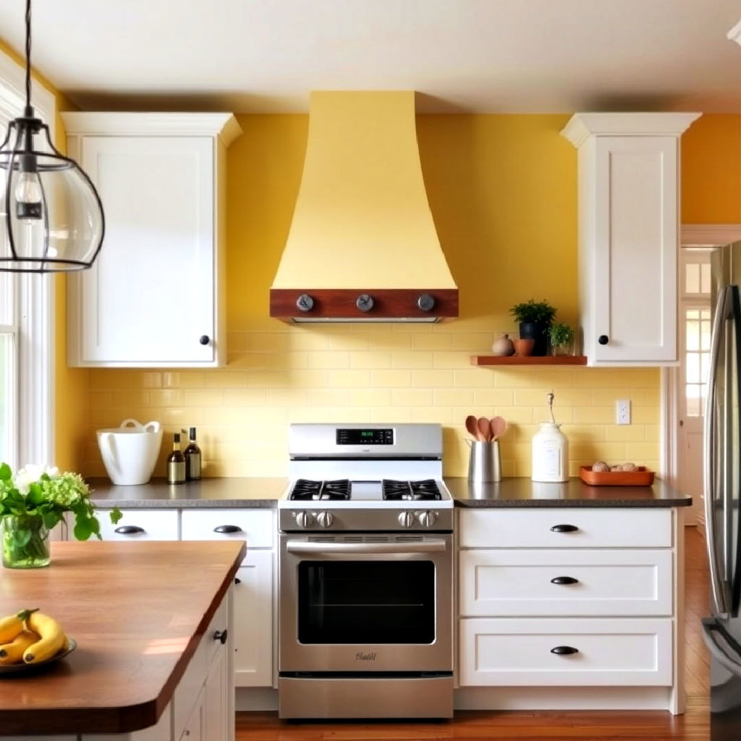 cheerful pale yellow accent wall - 15 Pale Yellow Kitchen Ideas