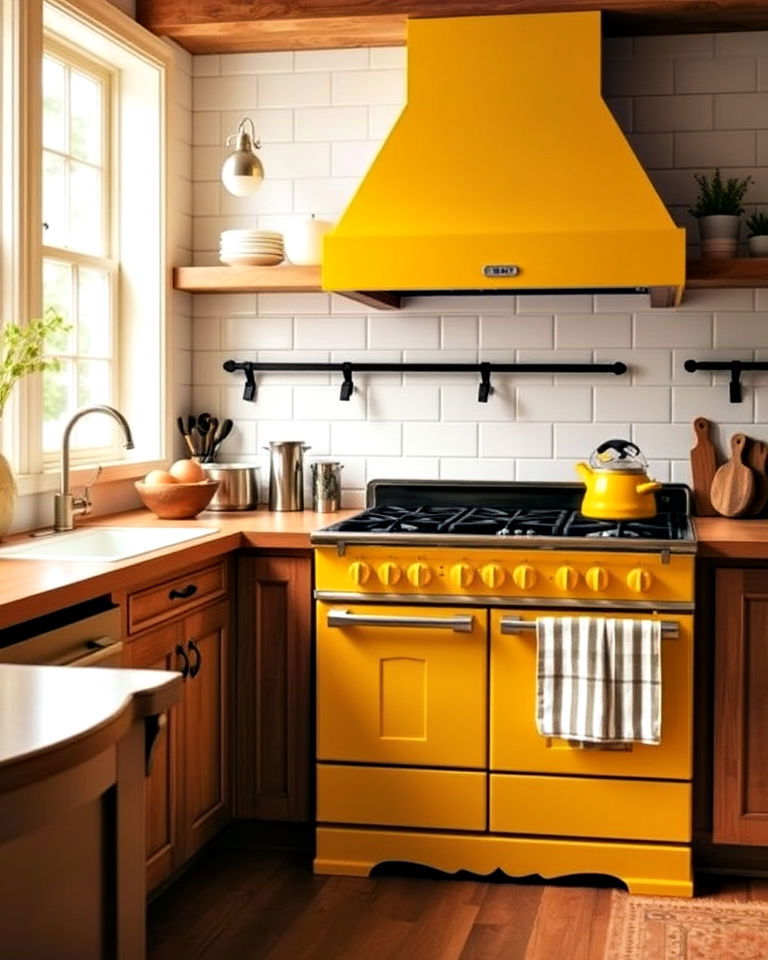 cheerful vibe sunny yellow appliances - 25 Kitchen With Colored Appliances Ideas