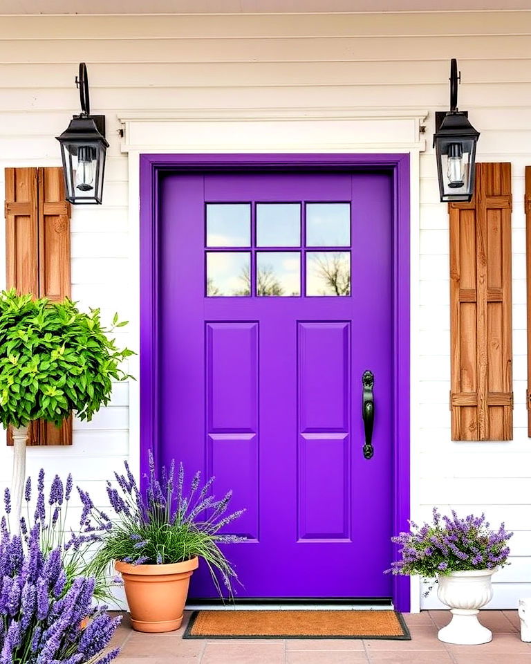 cheerful vibrant violet door - 20 Purple Front Door Ideas