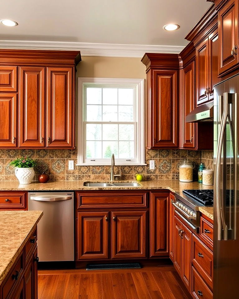 cherry kitchen cabinets add resale value to your home - 15 Natural Cherry Kitchen Cabinets