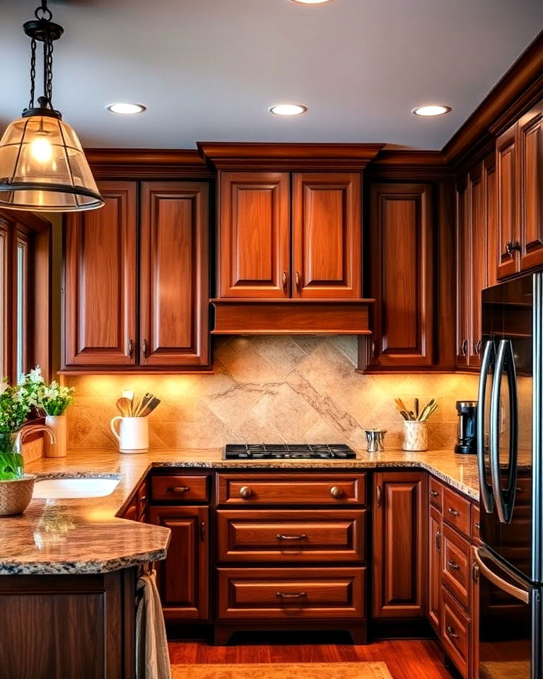 cherry wood cabinets to create inviting ambiance - 15 Natural Cherry Kitchen Cabinets
