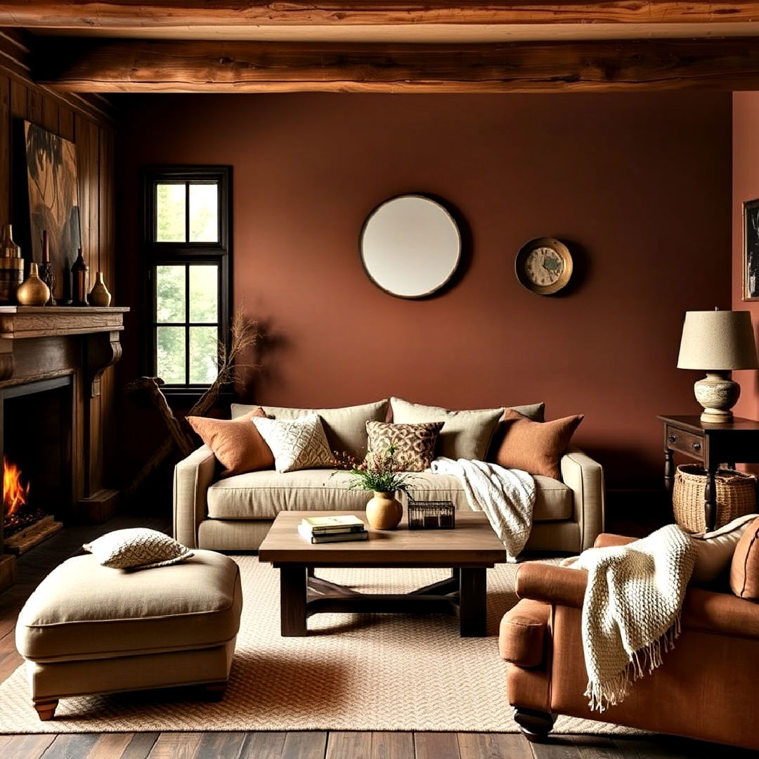 chestnut and light beige to add rustic charm - 40 Warm Color Palettes for Every Room in the House