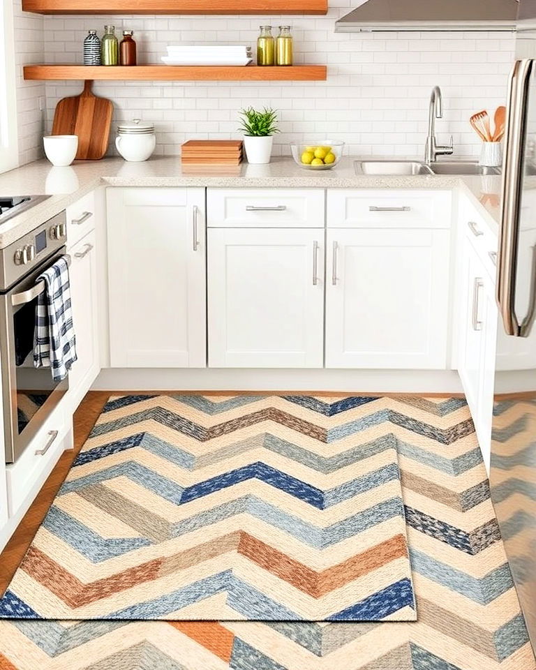 chevron pattern rug for kitchen - 20 Kitchen Rug Ideas