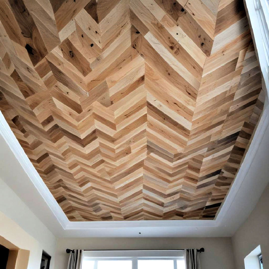 chevron pattern wood ceiling ideas - 25 Wood Ceiling Ideas
