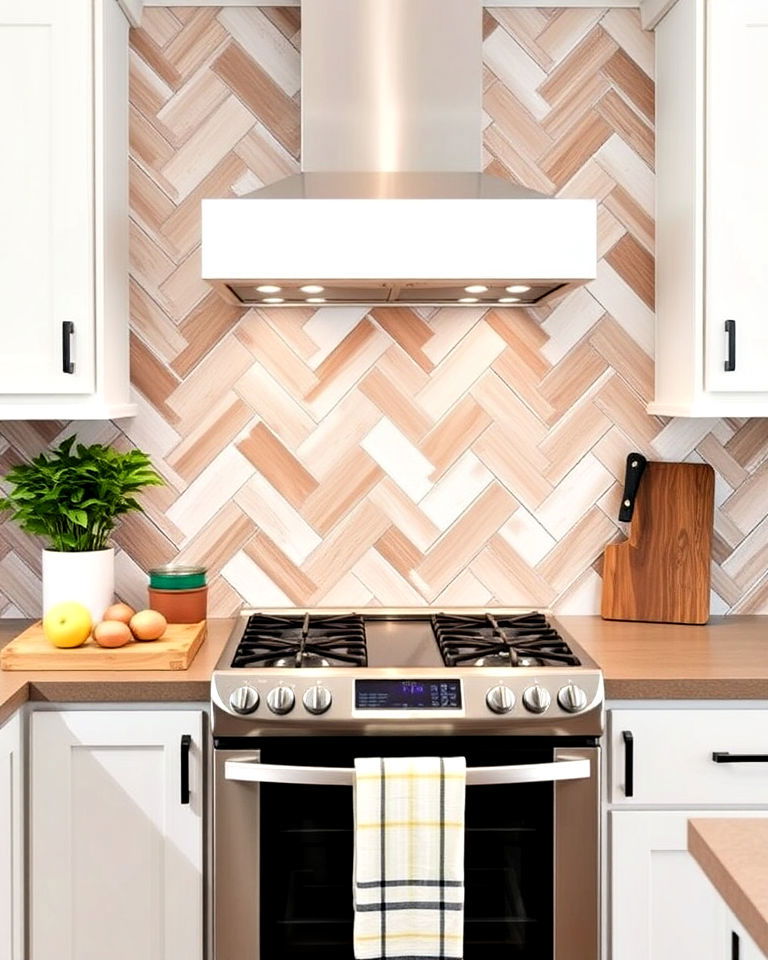 chevron shiplap backsplash for kitchen - 30 Shiplap Backsplash Ideas for Your Kitchen