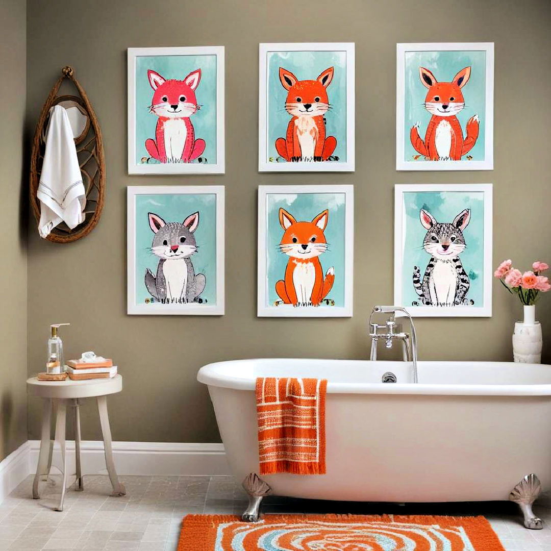 child friendly art for bathroom - 25 Bathroom Art Ideas
