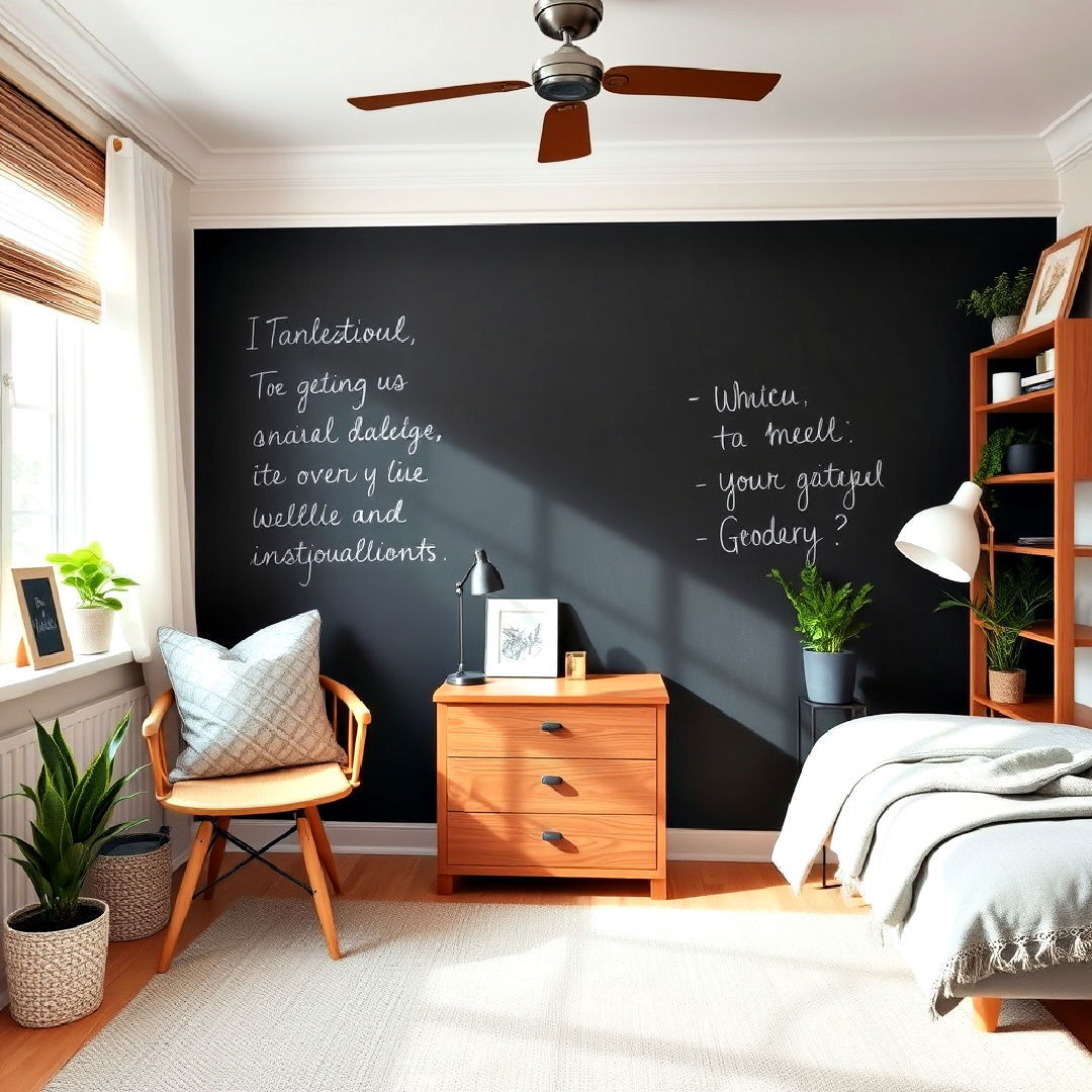 chill aesthetic room with chalkboard wall - 25 Chill Aesthetic Room Ideas