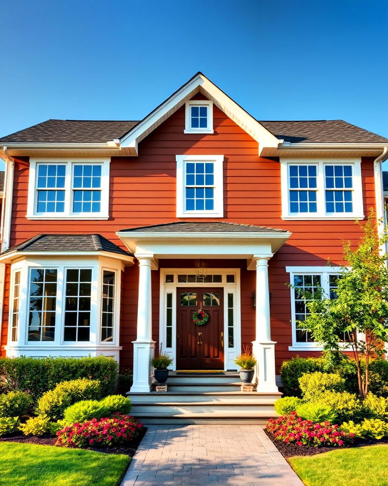 chocolate brown exterior and white trim - 25 Dark Brown House Exterior Ideas