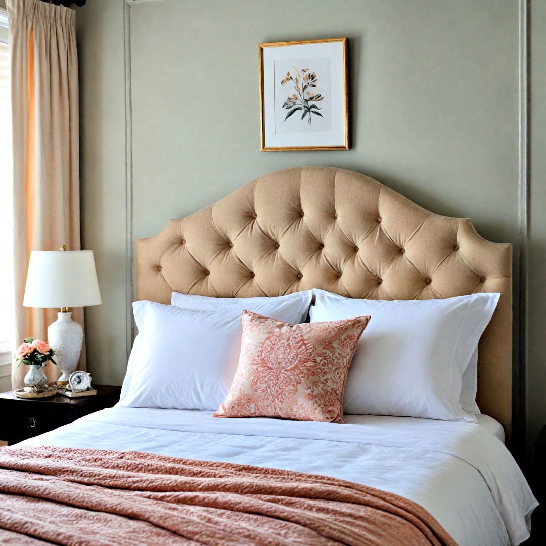 choose a headboard with plush fabric - 30 Preppy Room Ideas