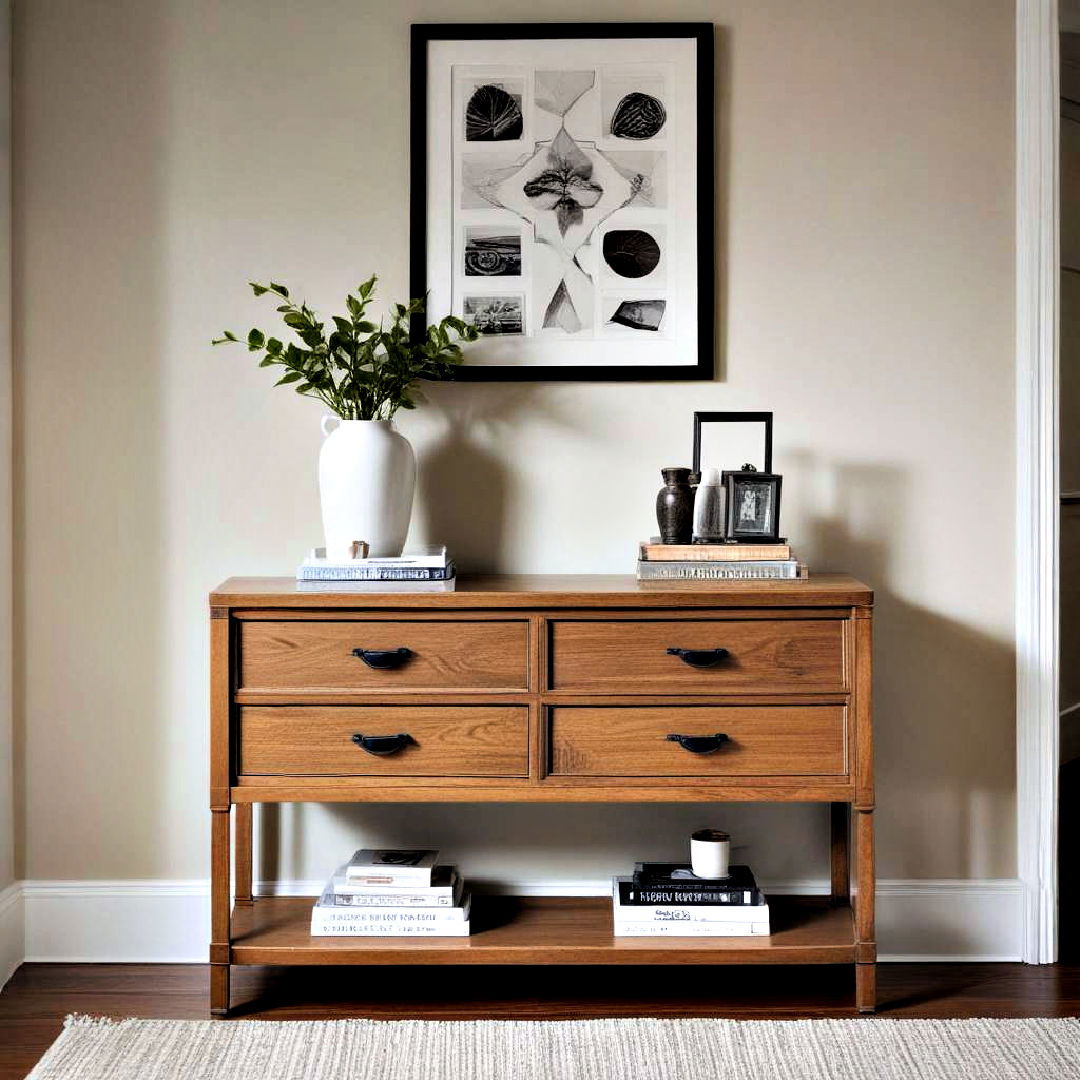 choose a multifunctional console table - 40 Small Entryway Ideas