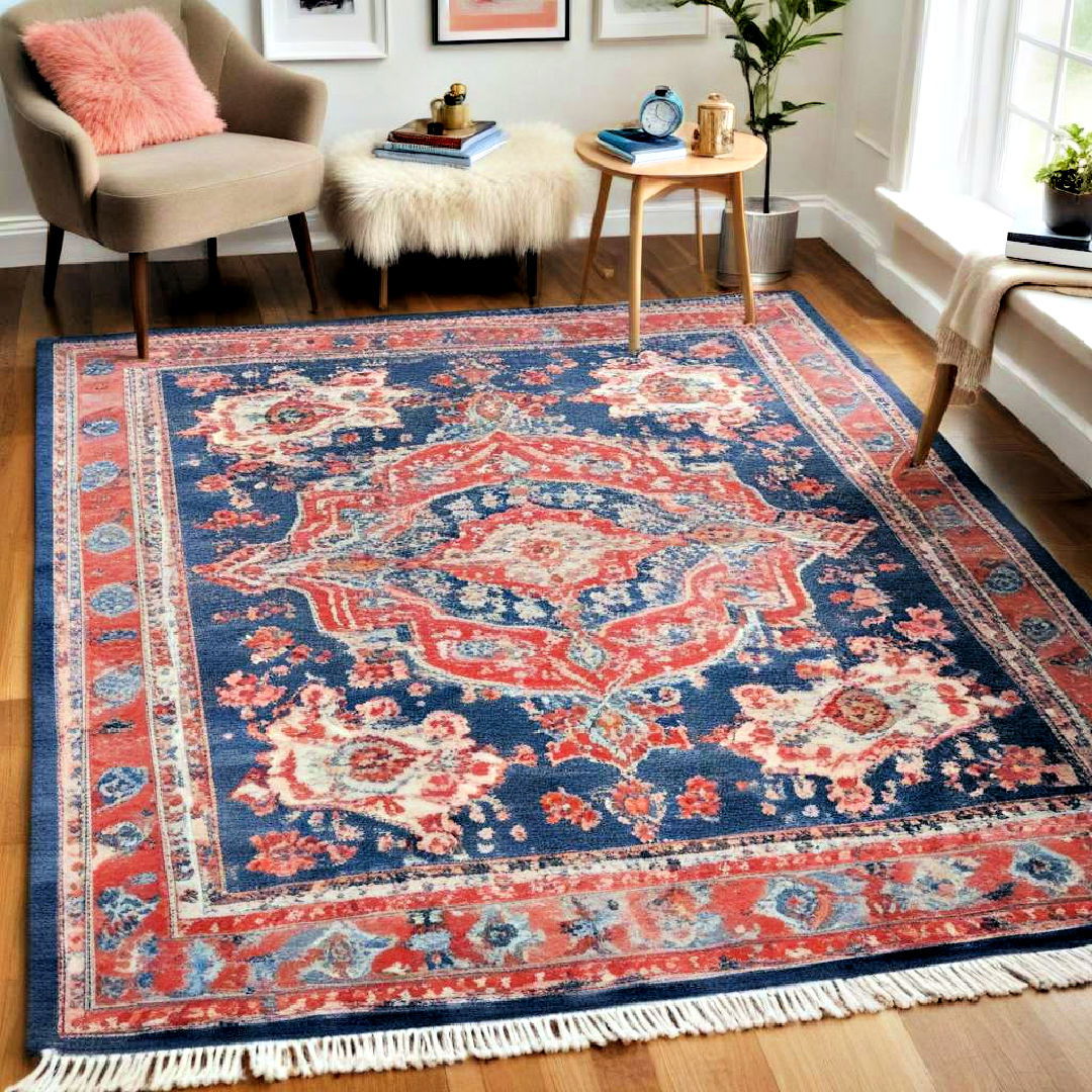 choose bold statement rug - 30 Preppy Room Ideas