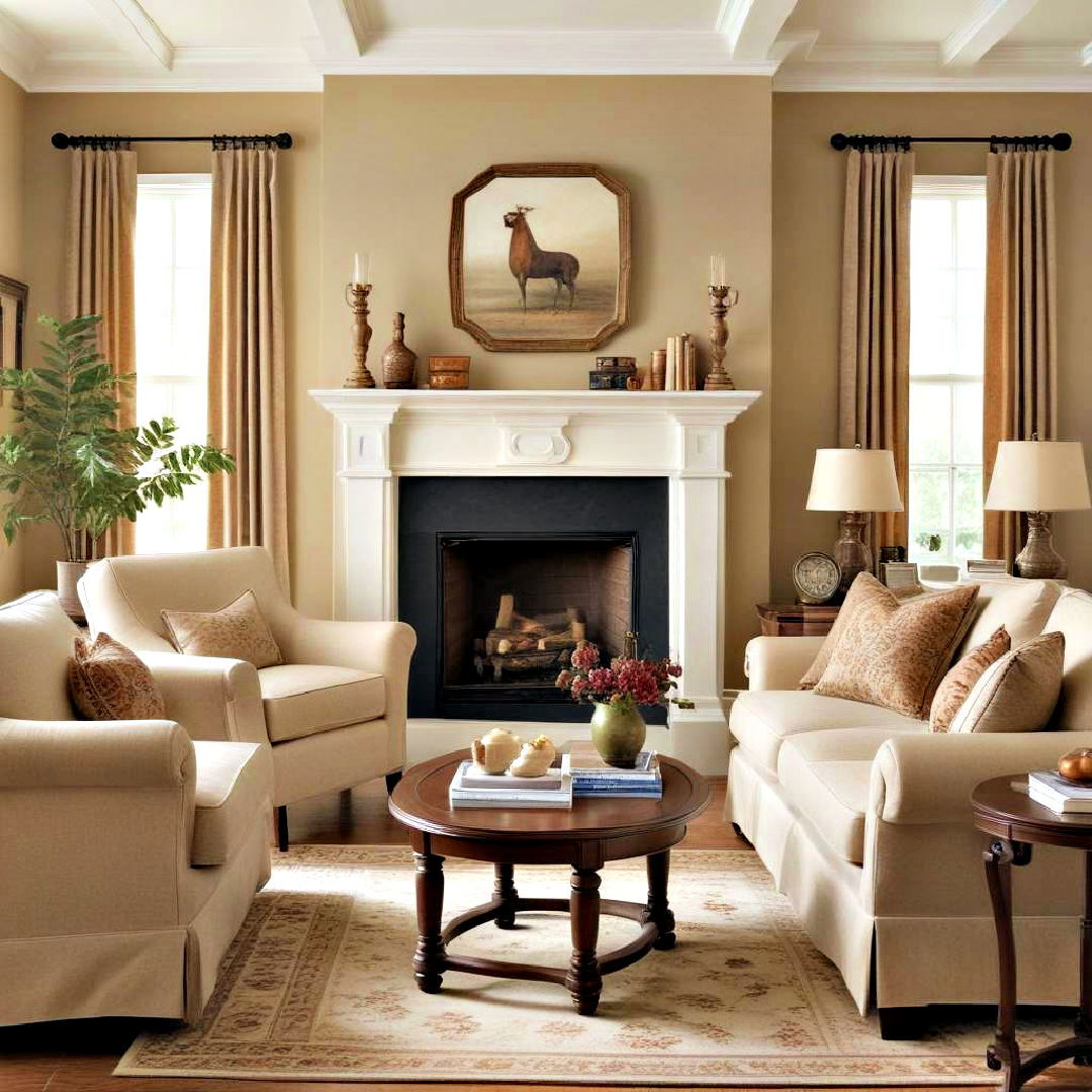 choose classic paint colors - 25 Traditional Living Room Ideas