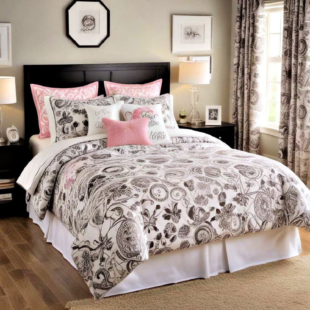 choose custom prints bedding - 40 Teen Room Ideas