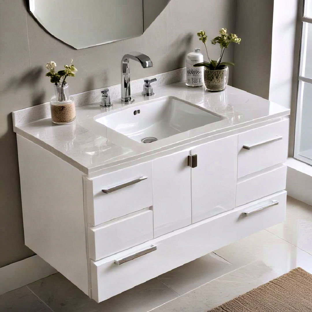 choose high gloss finish - 40 Bathroom Vanity Ideas