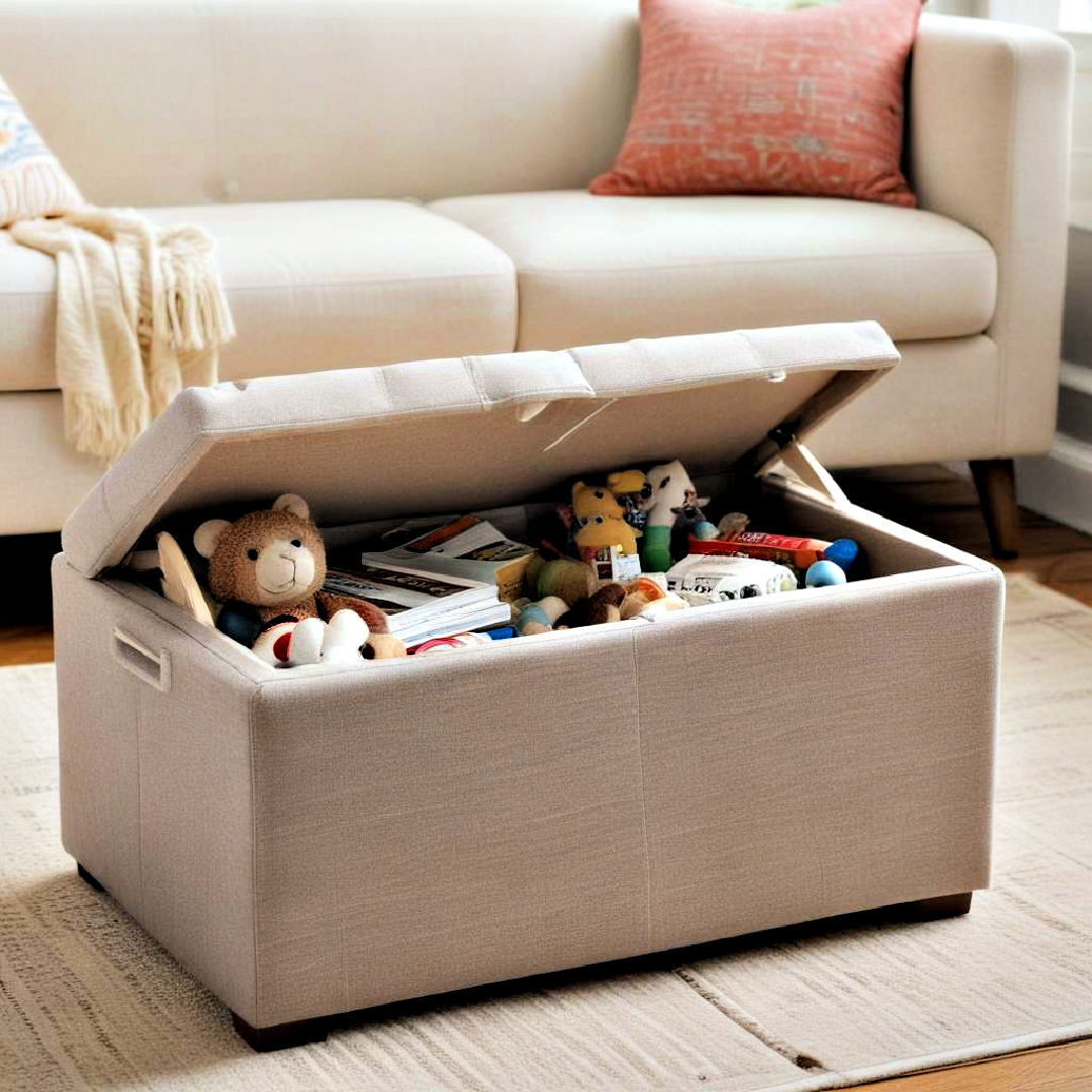 choose multi functional ottoman - 40 Toy Storage Ideas