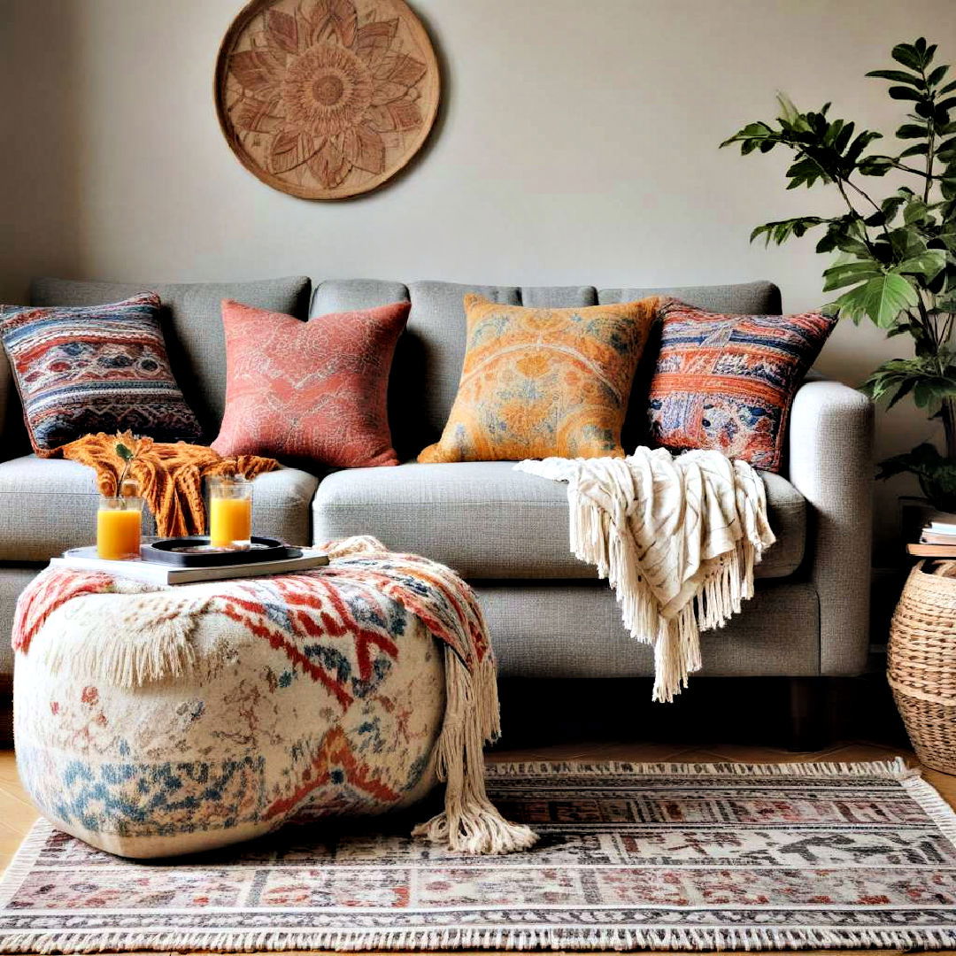 choose unique textiles - 40 Living Room Ideas